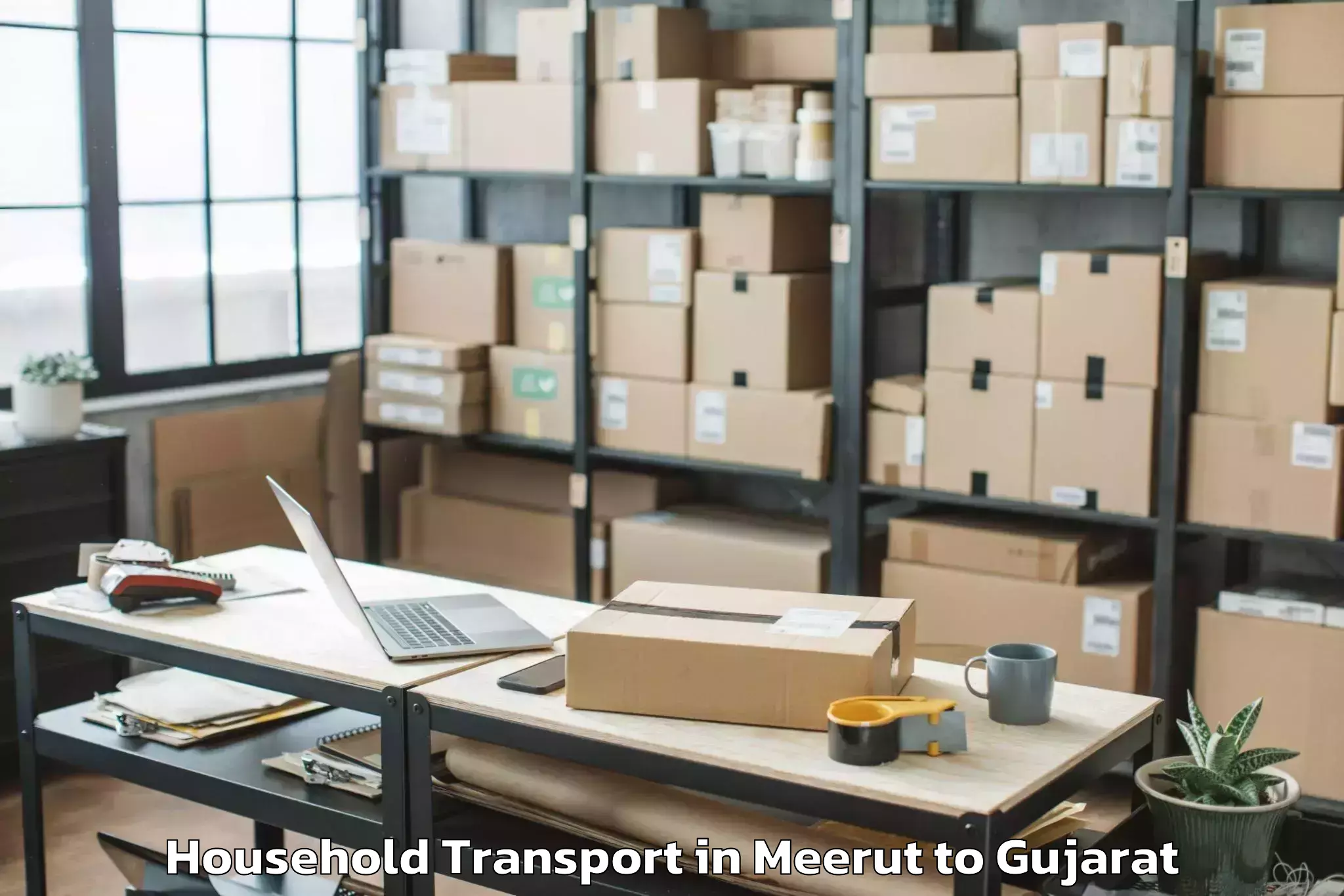 Top Meerut to Dhasa Household Transport Available